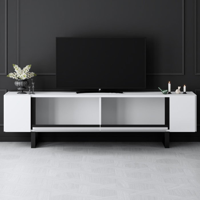 Hanah Home Soporte para TV Yildiz Blanco y Negro Hanah Home Soporte para TV Yildiz Blanco y Negro
